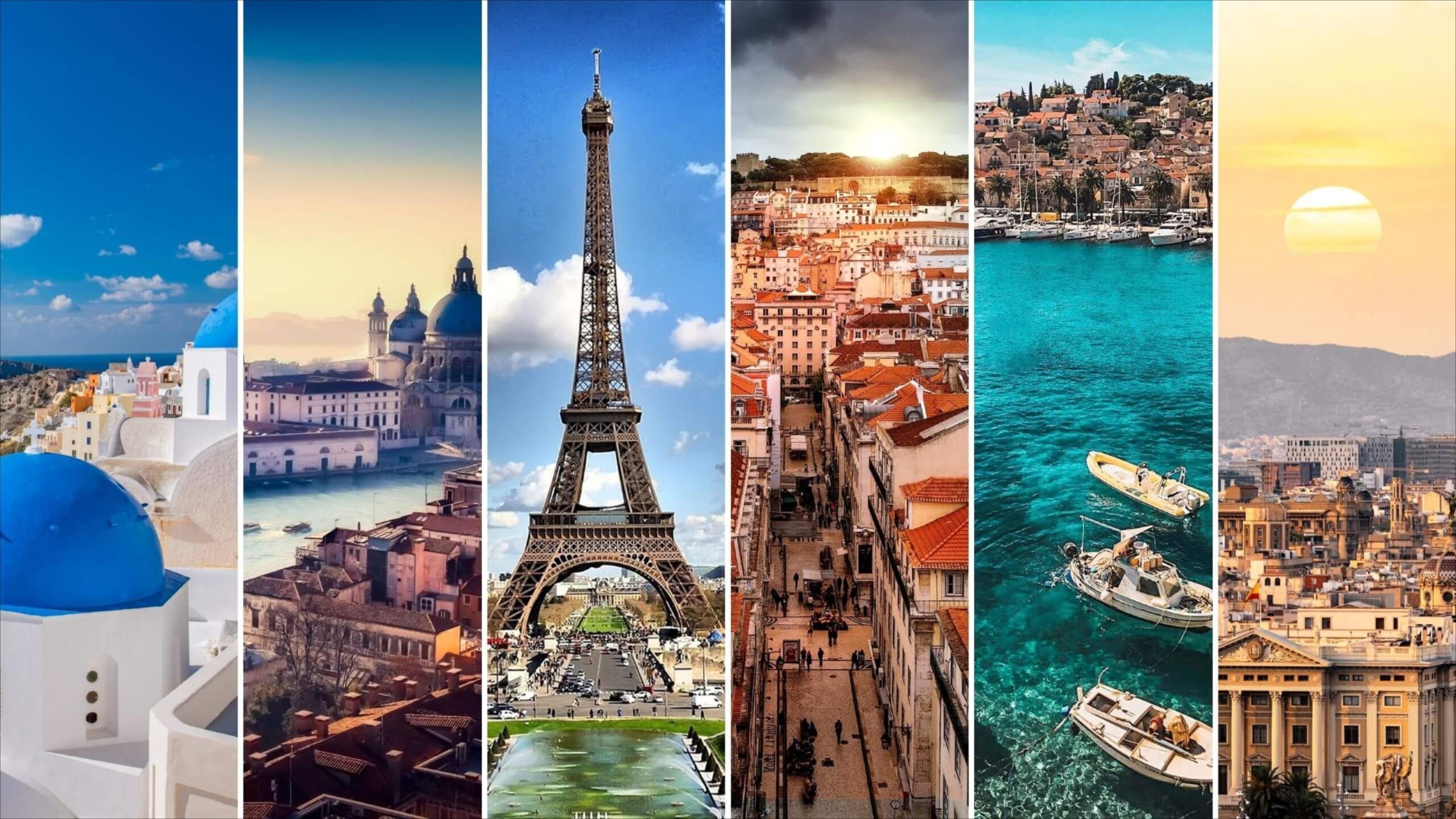 collage image of european destinations